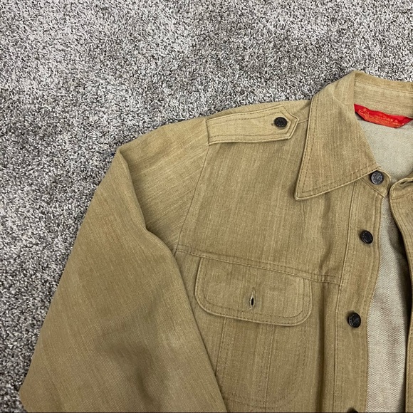 Vintage 70s Kings Road Shop Tan Denim Jacket Size Large - Picture 9 of 12